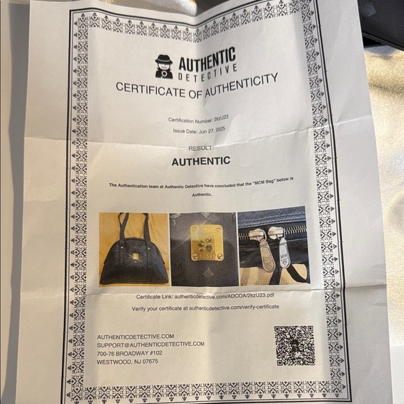 MCM Black Tote with Gold Details with COA - Picture 11 of 12